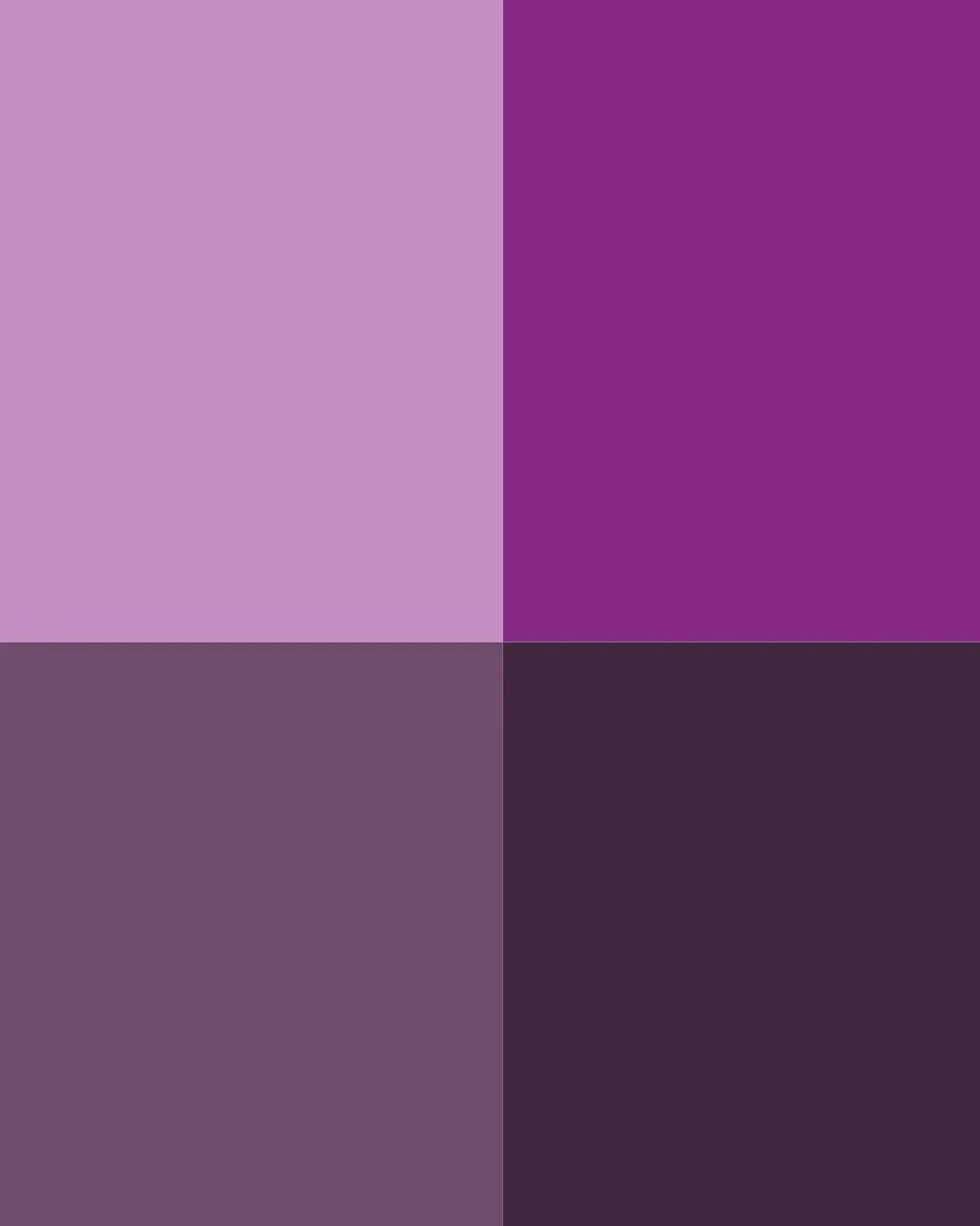 Four color blocks in purple and mauve shades, simple minimalist square design