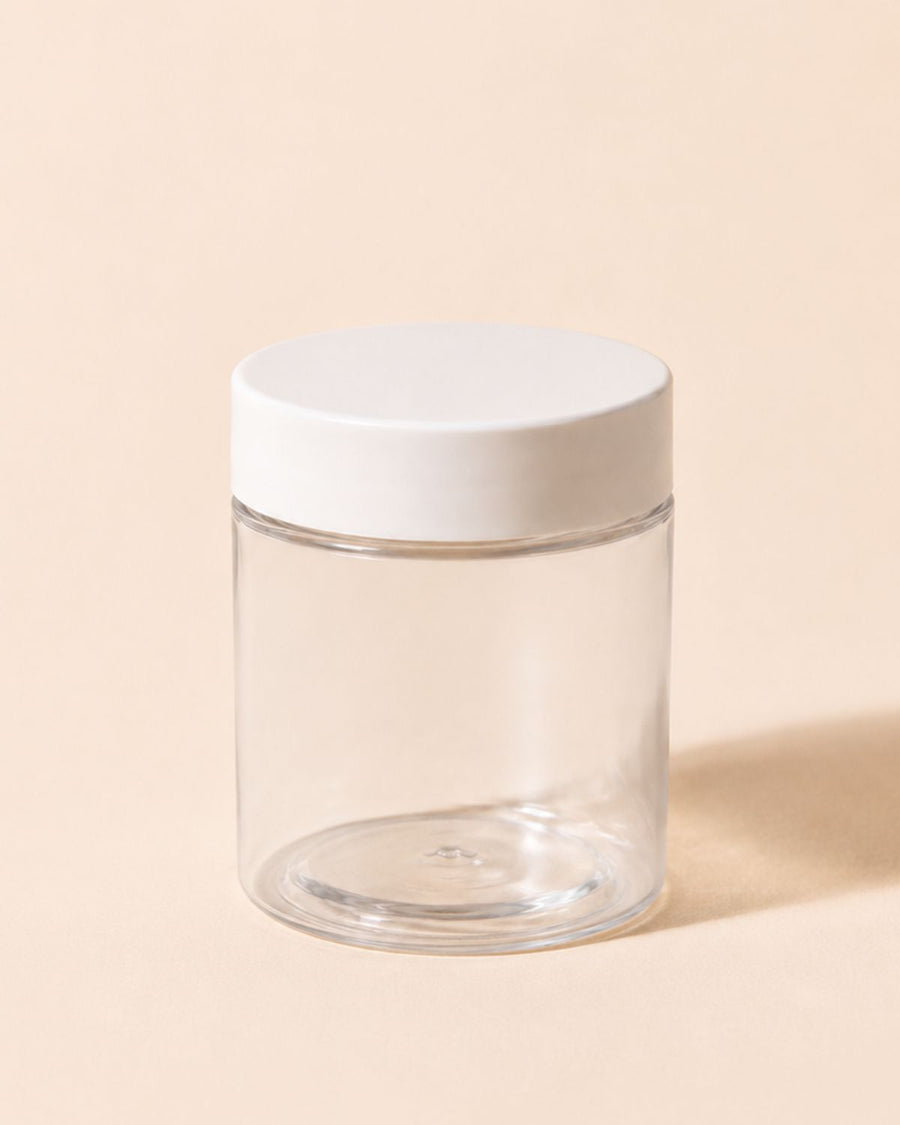 Cosmetic PET Jar White Lid