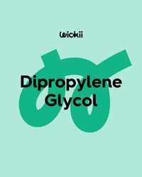 Dipropylene Glycol text on mint green background, candle making ingredient graphic