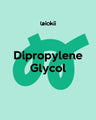 Dipropylene Glycol text on mint green background, candle making ingredient graphic