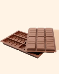 Brown silicone snap bar melt moulds for making wax melts or soap bars