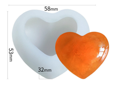 Medium Love Heart Silicone Mould - Wickii